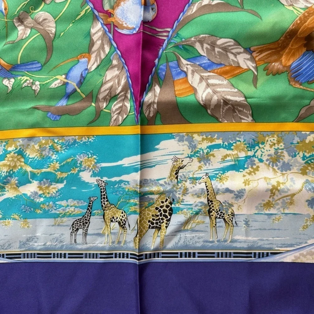 Hermes Tropiques 100% Silk Scarf